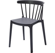 Svart stol med spröjsad rygg