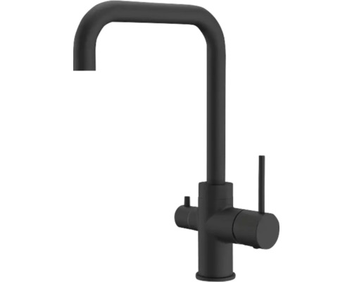 Svart köksblandare med hög pip