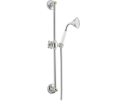 Duschset DUSCHBYGGARNA Oxford krom/guld blank rund 14l/min Duschstång med handdusch och duschslang