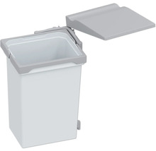 Vit soptunna med grått lock för inomhusbruk