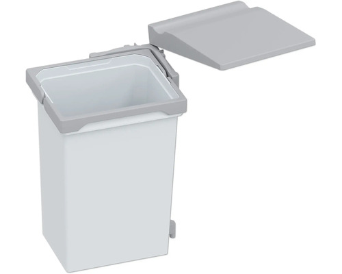 Vit soptunna med grått lock för inomhusbruk