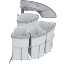 Avfallssorteringssystem med flera behållare och en metallram för avfallshantering