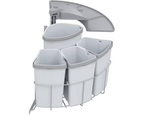 Avfallssorteringssystem med flera behållare och en metallram för avfallshantering