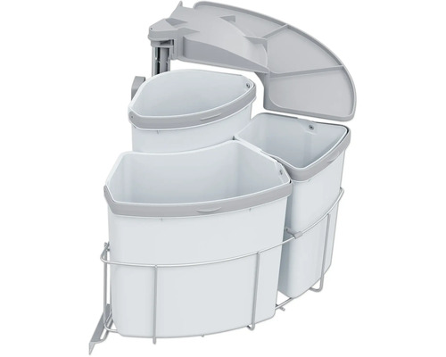 Avfallssorteringssystem med flera behållare för köksmontering