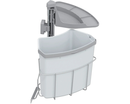 Avfallsbehållare med lock och monteringsfäste