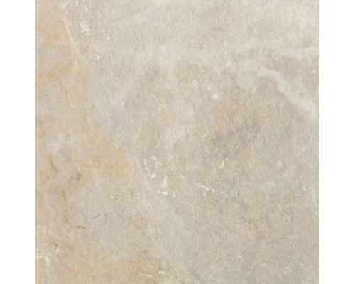 Beige golvplatta med stenutseende.