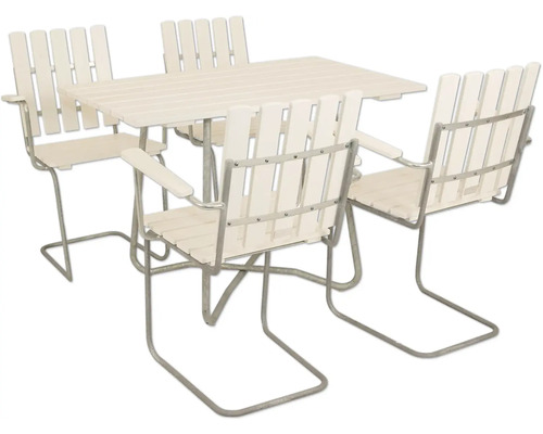 Trädgårdsmöbelset EDEN WOOD Amanda 70x120cm 4 fåtöljer furu vitt