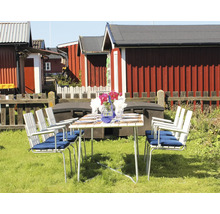 Trädgårdsmöbelset EDEN WOOD Amanda 90x220cm 6 fåtöljer furu vitt