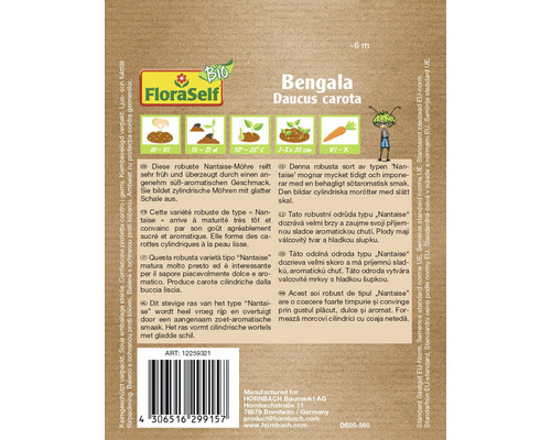 Bengala Daucus carota morotsfröförpackning