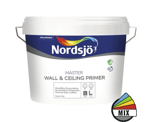 Vägg- & takfärg NORDSJÖ Master Wall & Ceiling Primer BW 10L