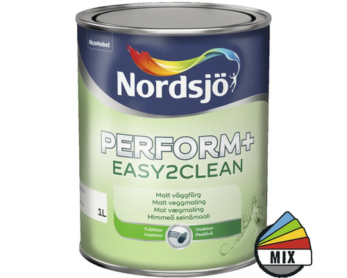 Akrylatfärg NORDSJÖ Perform+ Easy2Clean BW matt vit 1L