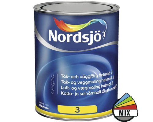 Tak- & väggfärg NORDSJÖ Original 3 BW helmatt vit 1L