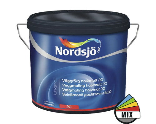 Väggfärg NORDSJÖ Original 20 BW halvmatt vit 2,5L