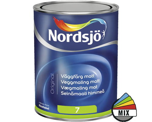 Väggfärg NORDSJÖ Original 7 BW matt vit 1L