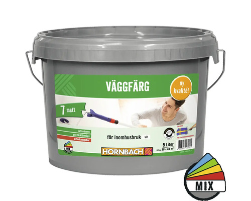 Väggfärg HORNBACH 7 matt vit 5L