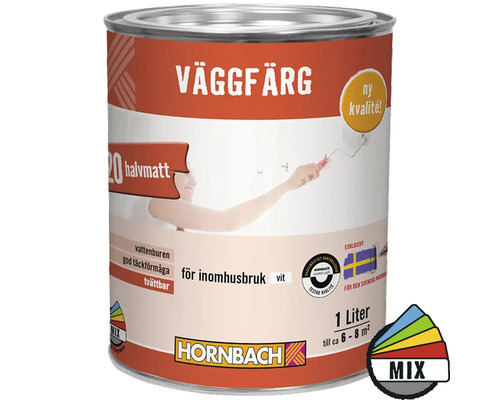 Väggfärg HORNBACH 20 vit 1L