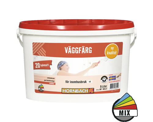 Väggfärg HORNBACH 20 vit 5L