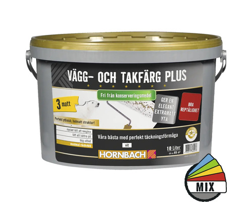 Vägg- och Takfärg Plus HORNBACH konserveringsmedelsfri 10L