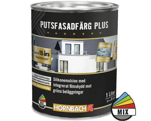 Silikonfärg HORNBACH fasad plus vit 1L