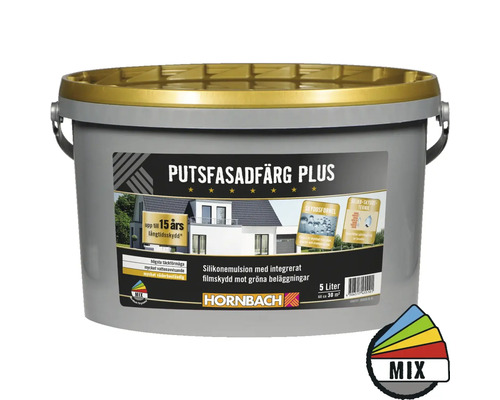 Silikonfärg HORNBACH fasad plus vit 5L