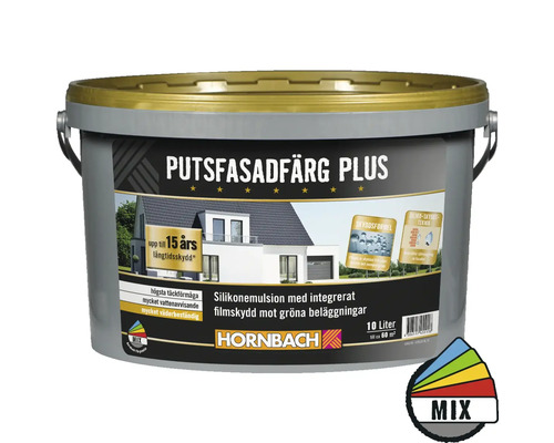 Silikonfärg HORNBACH fasad plus vit 10L