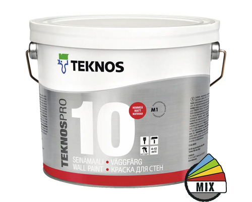 Väggfärg TEKNOS Teknospro 10 vit 2,7L