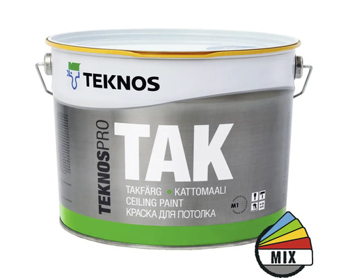 Takfärg TEKNOS Teknospro tak vit 9L