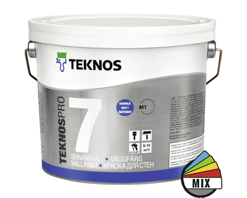 Väggfärg TEKNOS Teknospro 7 vit 2,7L