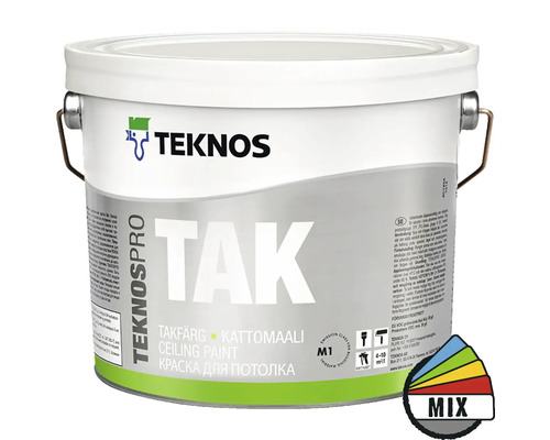 Takfärg TEKNOS Teknospro tak vit 2,7L