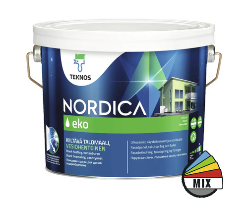 Fasadfärg TEKNOS Nordica Eko akrylatfärg vit 2,7L