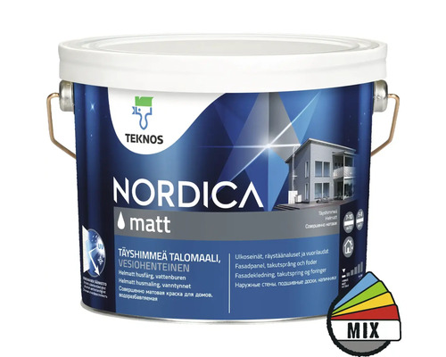 Fasadfärg TEKNOS Nordica matt vit 2,7L