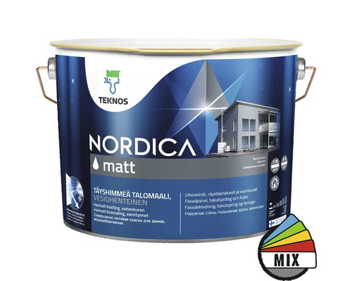 Fasadfärg TEKNOS Nordica matt vit 9L