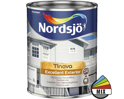 Fasadfärg NORDSJÖ Tinova excellent exterior vit 1L