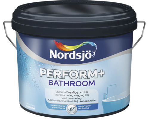 Våtrumsfärg NORDSJÖ perform+ vit 2,5l