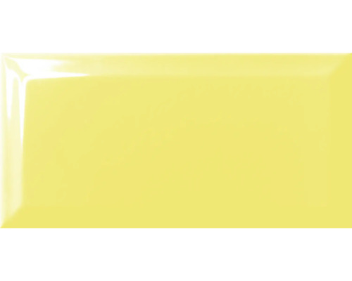 Kakel amarillo fasad metro gul blank 10x20x0,7cm Enkel blank väggplatta