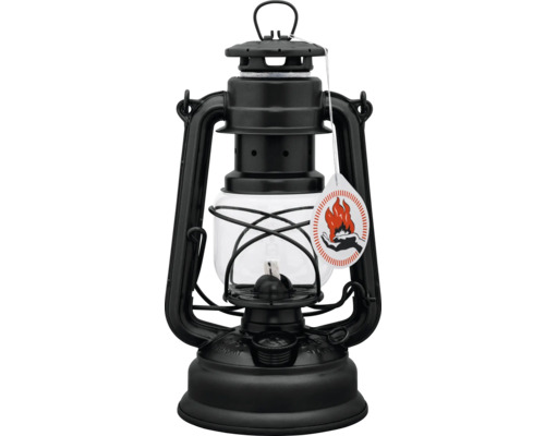 Svart fotogenlampa med klar glascylinder