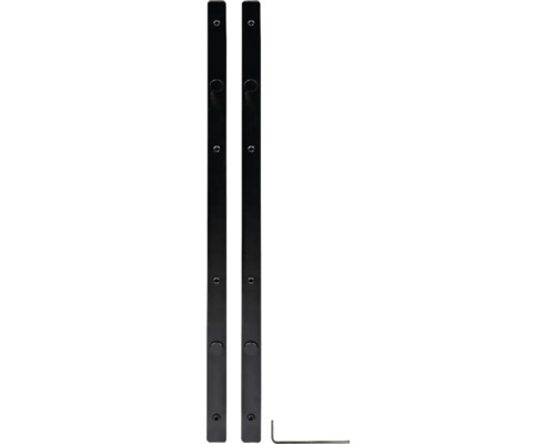 Två hyllkonsoler i metall med fästmaterial