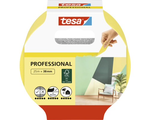 Tesa Professional maskeringstejp 25 meter gånger 38 millimeter