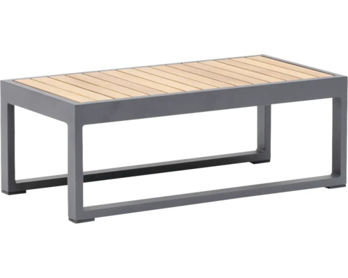 Sidobord HILLERSTORP Oxelunda lågt teak/aluminium grå