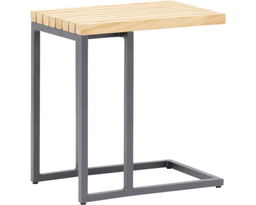 Sidobord HILLERSTORP Oxelunda teak/aluminium grå