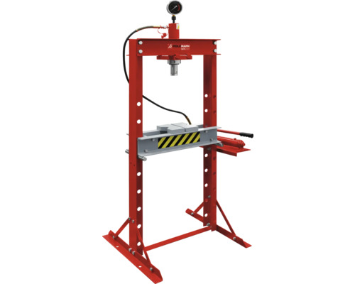 Verkstadspress med manometer och stålkonstruktion