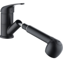 Svart köksblandare med utdragbar handdusch