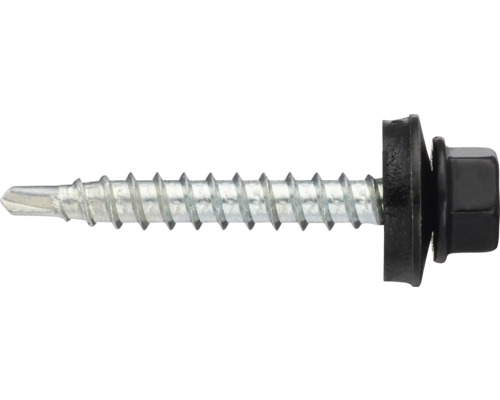 Farmarskruv VSB 4,8x60mm utvändig elförzinkad 100-pack Plåtskruv med tätningsbricka