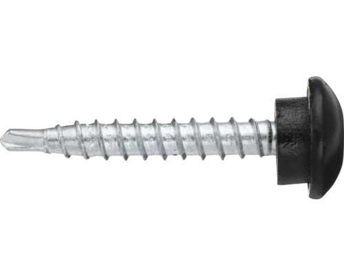 Fasadskruv VSB 4,8x35mm utvändig elförzinkad/svart 100-pack Plåtskruv med tätningsbricka