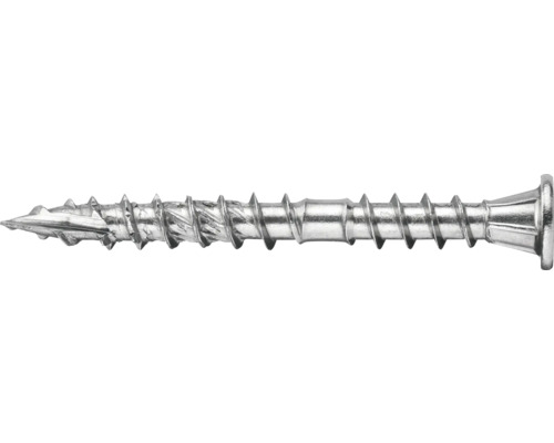 Panelskruv JETTING SCREWS 5x70mm A4 syrafast 100-pack En skruv med gänga och huvud.