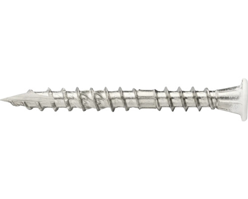 Panelskruv VSB 5x70mm A4 syrafast/vit 100-pack Metallskruv i detalj