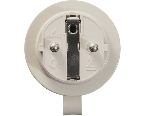 Baksidan av en nätkontakt med RoHS- och CE-märkning