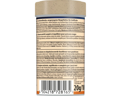 Komplett foder för guldfiskar och kalla vattenfiskar