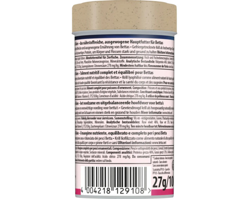 Tetra Betta foder för prydnadsfiskar, 27 gram