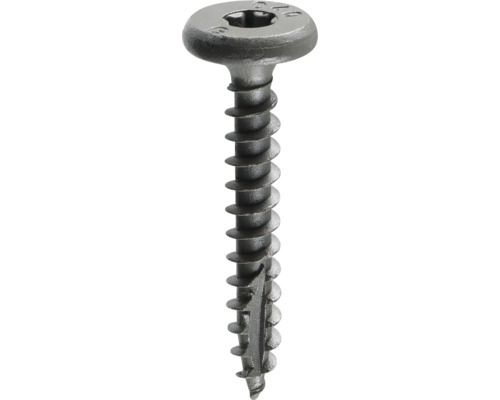 Träskruv GRABBER Wafer 6x40mm 80-pack WFX6040 En försänkt skruv med gänga upp till huvudet.